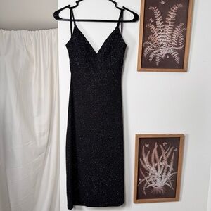 Premium Amour Black Cowl Back Glitter Dress(4)